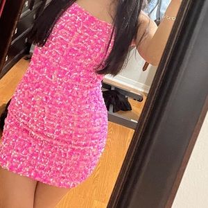 Pink sequin dress